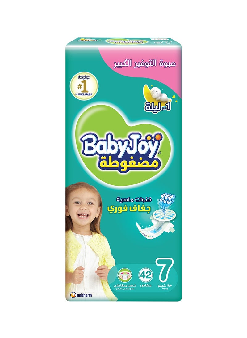 بيبي جوي Compressed Diamond Pad Diaper Junior 3XL Size 7 (18+ Kg) Giant Pack 
