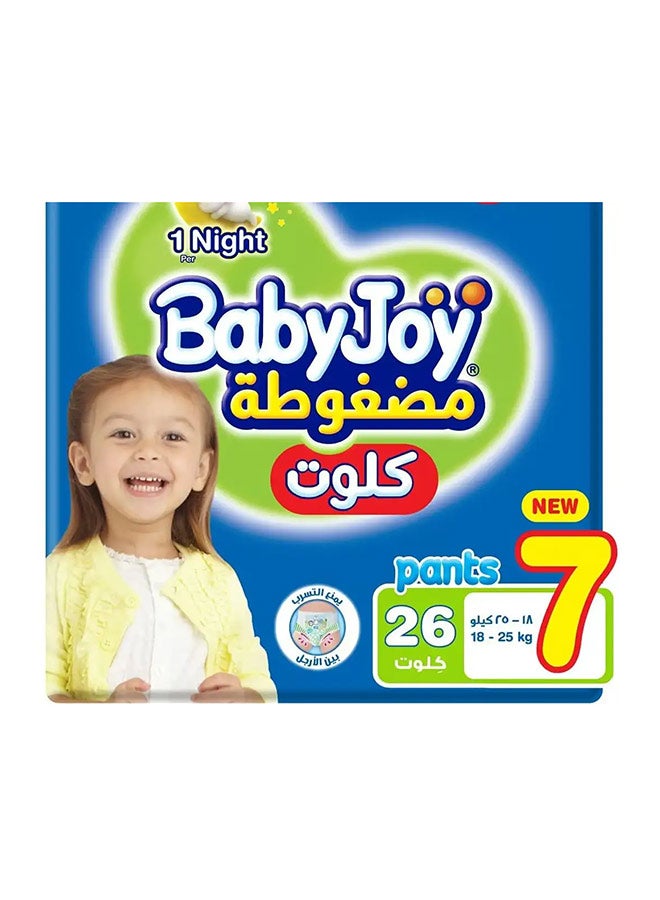 BabyJoy Compressed Culotte Junior 3XL Size 7 Pants Diaper 18-25 Kg Jumbo Pack 26 Diapers  - Image 1