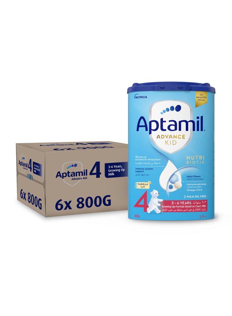 Aptamil Advance Kid 4 Growing Up Formula Milk From 3-6 Years, Easy To Use Pack Vanilla Pack of 6 - Image 2