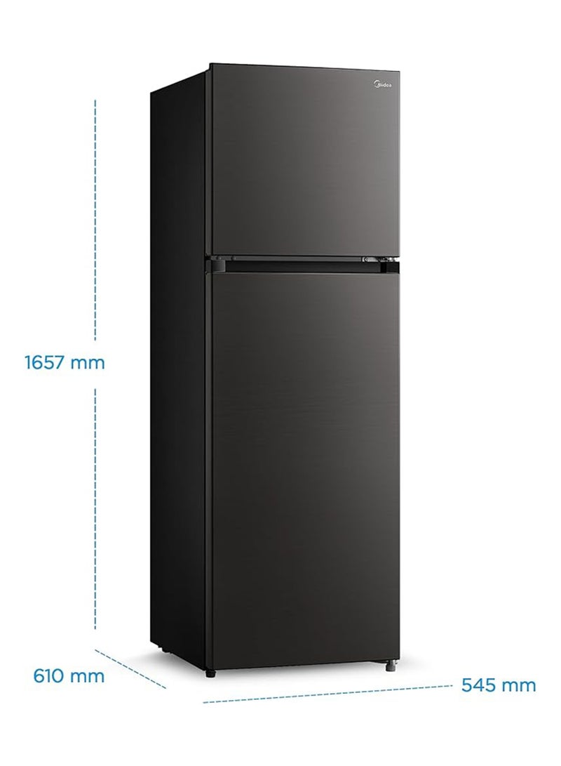 Midea - 390L Gross & 262L Net Double Door Refrigerator With Multi-Air Flow Technology, Equipped With Smart Sensor, Inverter Quattro, Active-C Fresh Technology & Smart Cooling MDRT390MTE28AE Jazz Black - Image 1