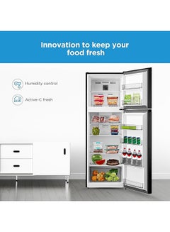 Midea 390L Gross & 262L Net Double Door Refrigerator With Multi-Air Flow Technology, Equipped With Smart Sensor, Inverter Quattro, Active-C Fresh Technology & Smart Cooling MDRT390MTE28AE Jazz Black  - Image 4