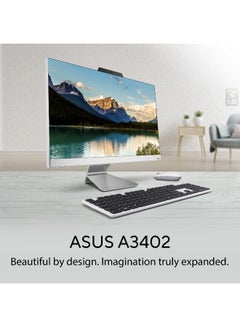 ASUS A3402WVAK-I58512W0D AIO With 23.8-Inch Full HD Display, Intel Core i5-1335U Processor/8GB RAM/512GB SSD/Intel UHD 770 Graphics/DOS(Without Windows) English/Arabic White  - Image 5