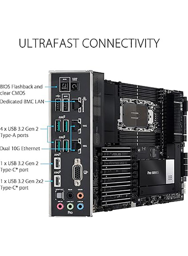 ASUS Pro WS W790E-SAGE SE Workstation Motherboard Socket Intel LGA 4677 (EEB Motherboard, PCIe 5.0, DDR5, USB 3.2 Gen 2)  - Image 5