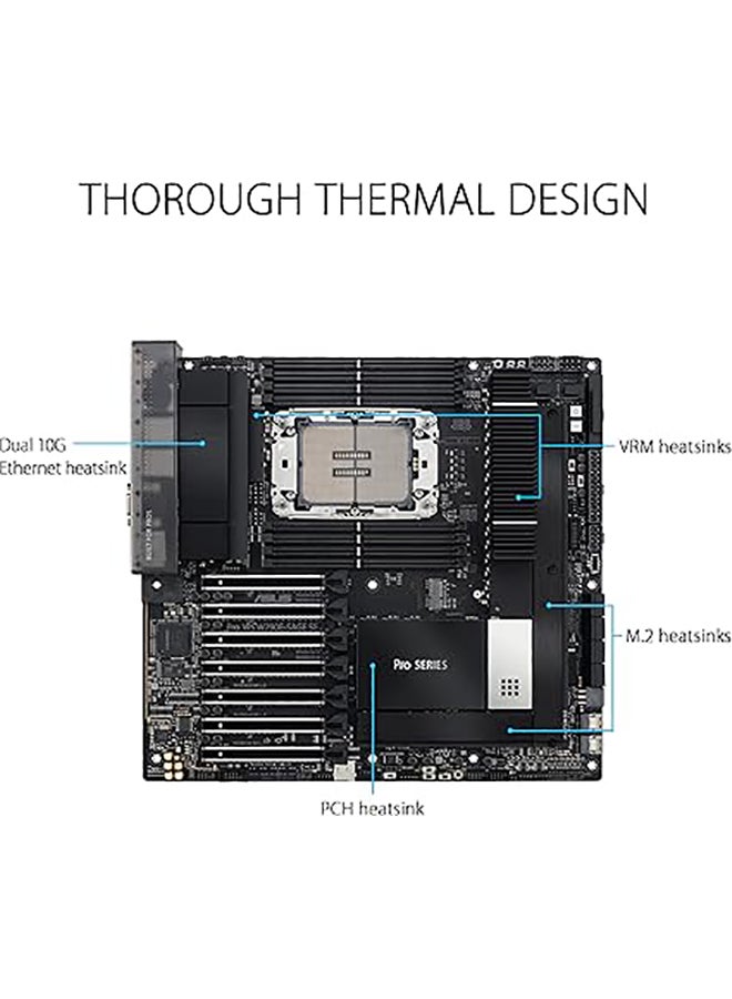 ASUS Pro WS W790E-SAGE SE Workstation Motherboard Socket Intel LGA 4677 (EEB Motherboard, PCIe 5.0, DDR5, USB 3.2 Gen 2)  - Image 4