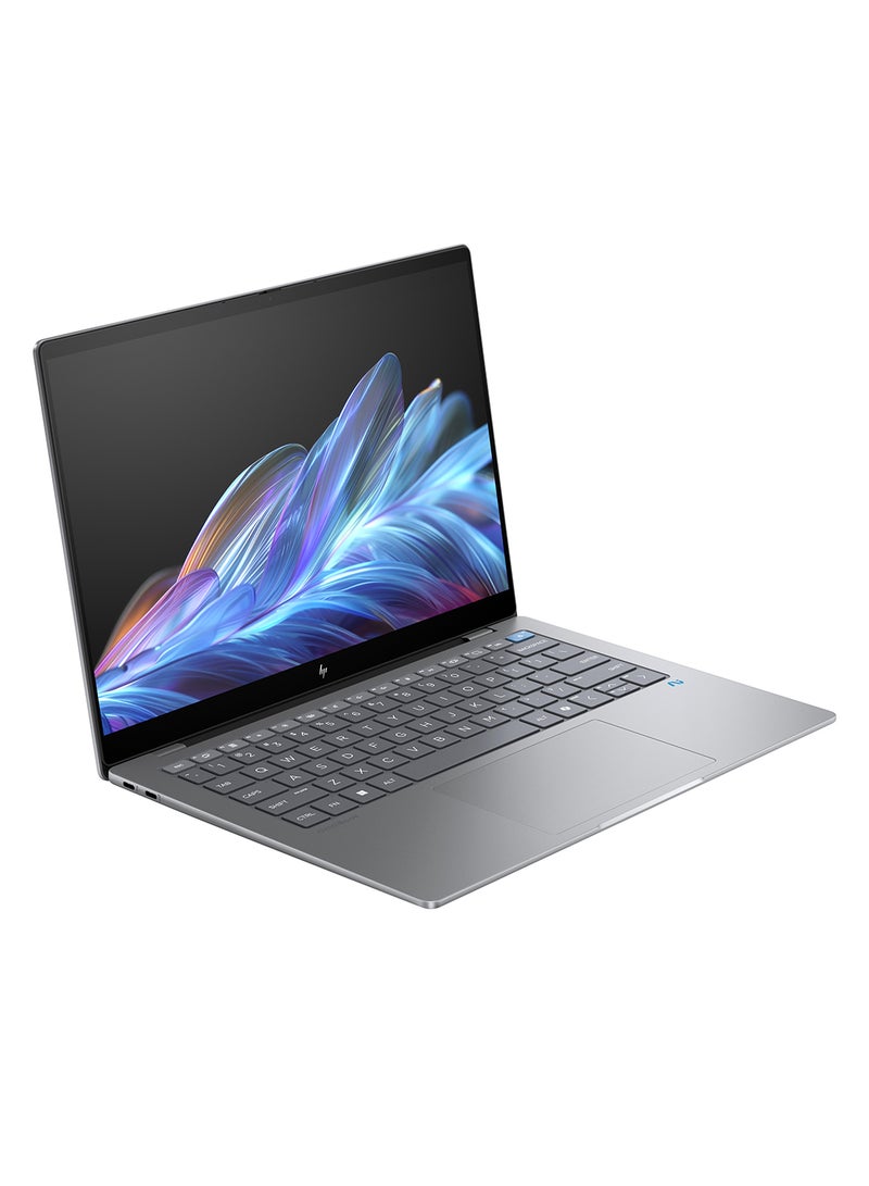 HP OmniBook A9LG3EA  Laptop With 14-Inch QHD Display, Snapdragon X Elite Processor/16GB RAM/512GB SSD/Qualcomm Adreno Graphics/Windows 11 Home English/Arabic Meteor Silver  - Image 3