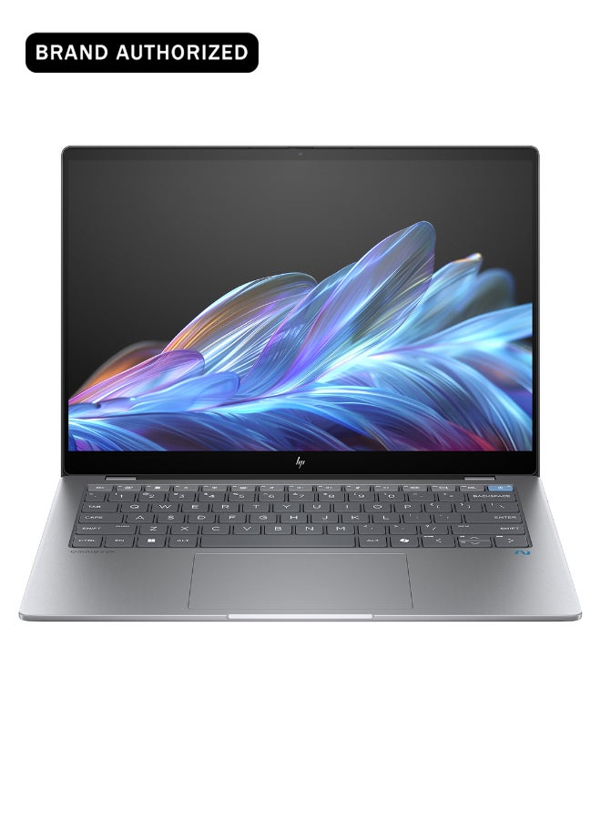 HP OmniBook A9LG3EA  Laptop With 14-Inch QHD Display, Snapdragon X Elite Processor/16GB RAM/512GB SSD/Qualcomm Adreno Graphics/Windows 11 Home English/Arabic Meteor Silver - Image 1