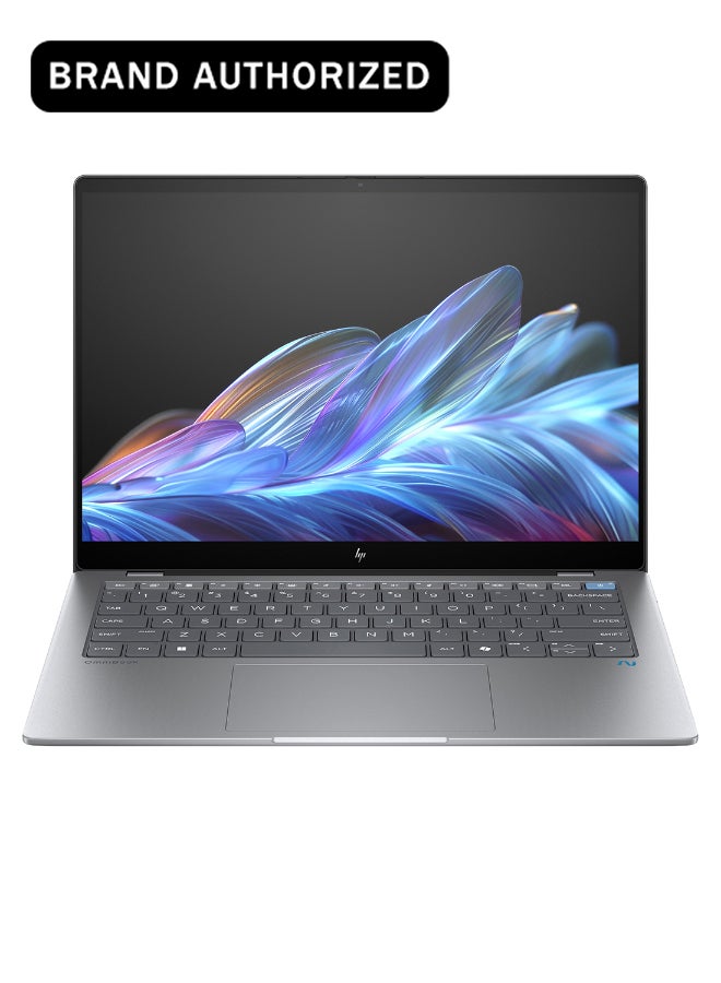 HP OmniBook A9LG3EA  Laptop With 14-Inch QHD Display, Snapdragon X Elite Processor/16GB RAM/512GB SSD/Qualcomm Adreno Graphics/Windows 11 Home English/Arabic Meteor Silver - Image 1