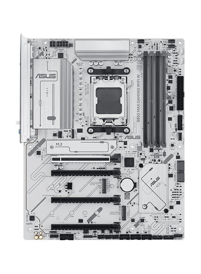ASUS - B850 MAX GAMING WIFI W ATX Motherboard – AMD Socket AM5, Supports Ryzen 9000,8000,7000 Series Desktop CPUs, DDR5 up to 256GB & 8000+ MT/s (OC), 3x M.2 (PCIe 5.0 / 4.0), 4x SATA 6Gb/s, PCIe 5.0 x16 Slot, WiFi 6E, Bluetooth 5.3, 2.5Gb Ethernet, USB 10Gbps Type-C®, HDMI 2.1 & DisplayPort, Aura Sync RGB, AI PC-Ready, BIOS FlashBack | 90MB1M10-M0EAY0 - Image 1