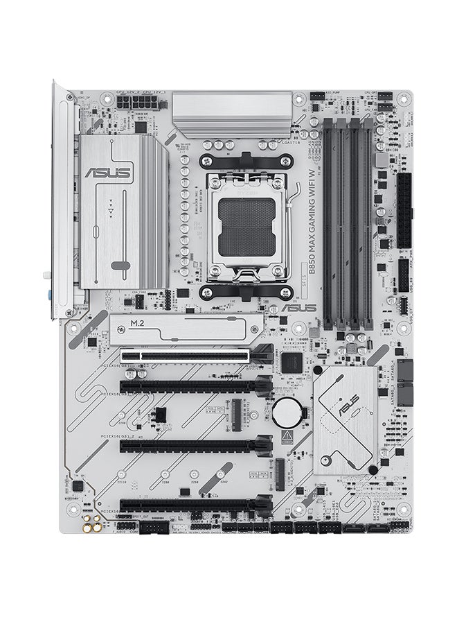 ASUS - B850 MAX GAMING WIFI W ATX Motherboard – AMD Socket AM5, Supports Ryzen 9000,8000,7000 Series Desktop CPUs, DDR5 up to 256GB & 8000+ MT/s (OC), 3x M.2 (PCIe 5.0 / 4.0), 4x SATA 6Gb/s, PCIe 5.0 x16 Slot, WiFi 6E, Bluetooth 5.3, 2.5Gb Ethernet, USB 10Gbps Type-C®, HDMI 2.1 & DisplayPort, Aura Sync RGB, AI PC-Ready, BIOS FlashBack | 90MB1M10-M0EAY0 - Image 1