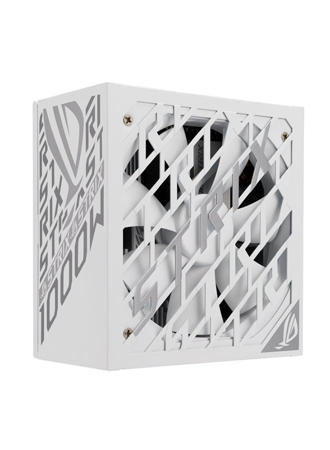 ASUS ROG Strix 1000W Platinum White Edition Power Supply - 80 PLUS Platinum, GaN MOSFET Technology, ATX 3.1 & PCIe Gen 5.1 Ready, 0dB Fan, 1000W Output, Dual Ball Bearings, Intelligent GPU-First Voltage Stabilizer, Low Noise Cybenetics Lambda A+ Certified | 90YE00W4-B0NA00  - Image 4