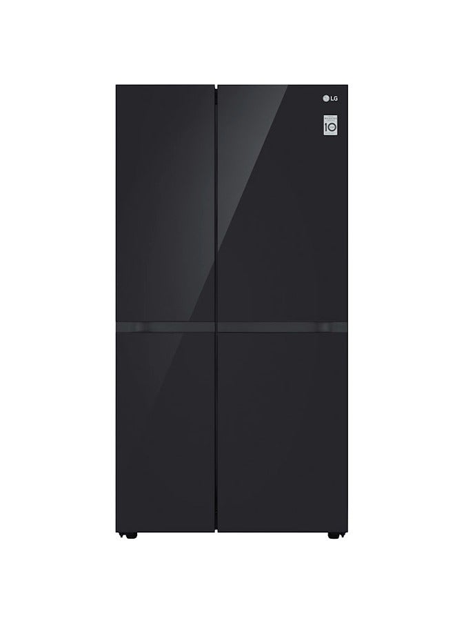 LG 650L Gross/416L Net Capacity , Side By Side  Refrigerator with Smart Inverter Compressor (BLDC),ThinQ (Wi-Fi),Smart Diagnosis,Top LED light -GR-B267DBM3-Black Mirror GR-B267DBM3 Black Mirror - Image 1