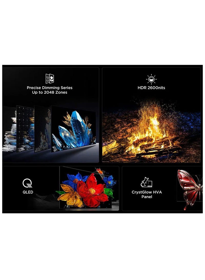 TCL - 85 Inch Smart TV 4K QLED, Google TV, HDR 3000 nits CrystlGlow HVA Panel, 144Hz, Quantum Dot Technology, AiPQ Pro Processor, IMAX Enhanced Audio, Slim Design(2025 Model) 85C7K BLACK - Image 1