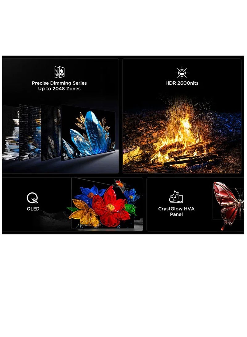 75 Inch Smart TV 4K QLED, Google TV, HDR 3000 nits CrystlGlow HVA Panel, 144Hz, Quantum Dot Tech, AiPQ Pro Processor, IMAX Enhanced Audio, Ultra Slim Design(2025 Model) 75C7K BLACK