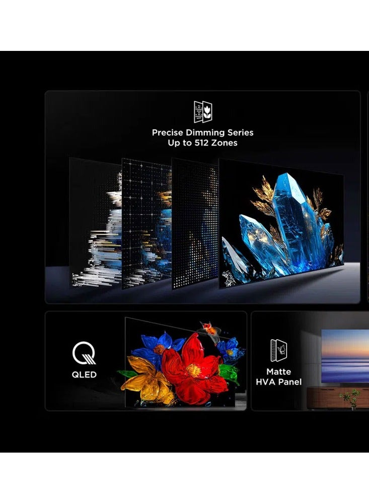 TCL 85 Inch QLED-MiniLED TV Smart Google TV, 4K UHD, Dolby Vision Atmos, 144Hz, ONKYO 2.1 Hi-Fi System, Dolby Vision HDR, Ultra Slim Design (2025 Model) 85C6K BLACK  - Image 3
