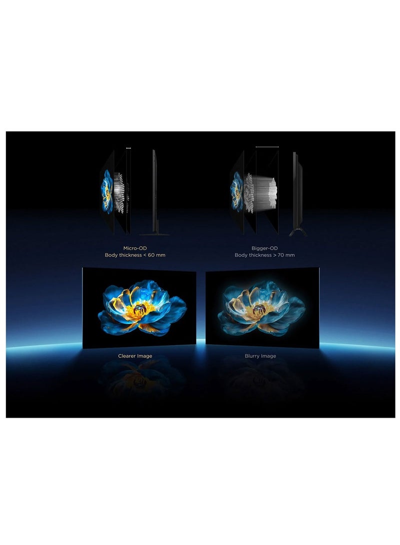 TCL 75 Inch QLED-MiniLED TV Smart Google TV, 4K Resolution, Dolby Vision Atmos, 144Hz, ONKYO 2.1 Hi-Fi System, Dolby Vision HDR, Ultra Slim Design – (2025 Model) 75C6K Black  - Image 4