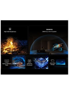 TCL 65 Inch QLED-MiniLED TV Smart Google TV, 4K Resolution, Dolby Vision Atmos, 144Hz, ONKYO 2.1 Hi-Fi System, Dolby Vision HDR, Ultra Slim Design (2025 Model) 65C6K BLACK  - Image 2