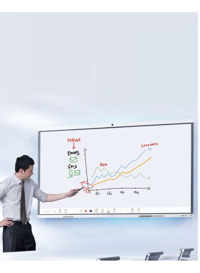 Ideahub B2, Ihb2-86Pu, Intelligent Collaboration Device 86-Inch Infrared Screen, Jade White, Overseas Ihb2-86Pu Black