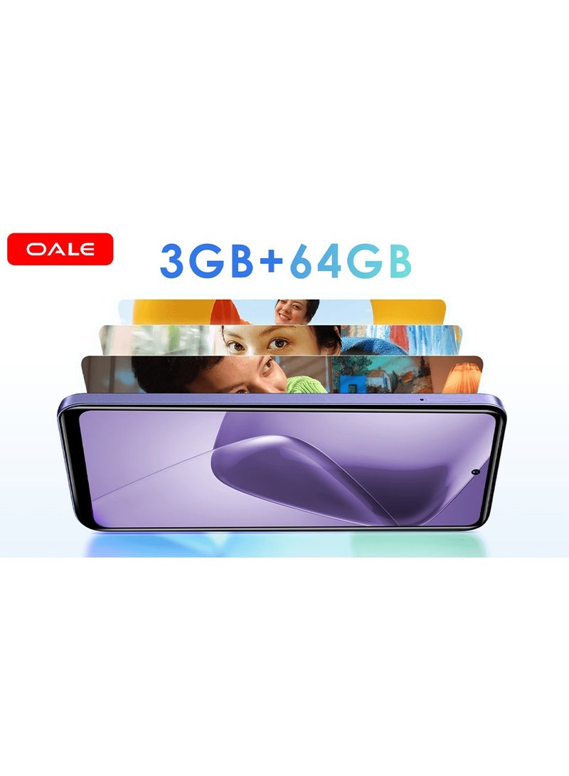 OALE HOT 50 Android Smartphone Dual SIM Sleek Black 3GB RAM 64GB 5075mAh Big Battery  4G - Middle East Version  - Image 4