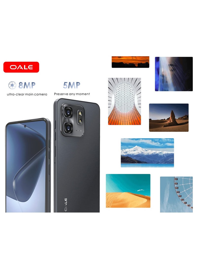OALE HOT 50 Android Smartphone Dual SIM Sleek Black 3GB RAM 64GB 5075mAh Big Battery  4G - Middle East Version  - Image 2