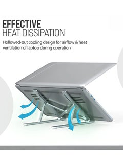 HP iStand Aluminium Laptop Stand - Adjustable Height 6 Levels - Anti Slip & Sturdy with silicone pads - Compatibile With 10 To 15.6 Inches Laptops Silver  - Image 4