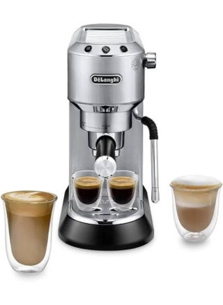 Dedica Arte Espresso Machine - MyLatteArt Milk Foam Nozzle, Precision Steam Wand, Steel Tamper Included - Create Perfect Espresso, Cappuccinos, and Latte Art at Home - 1.1 L 1450 W EC885.M Sliver 1.1 L 1450 W EC885M silver - pnsku/N70169693V/45/_/1746624721/ff1b4642-02dc-4bf0-a192-8e27d5f26a16