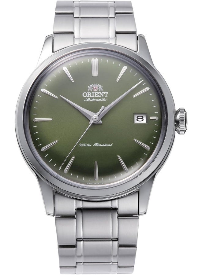 ORIENT Boys' Bambino Version 7 Automatic Men's Watch RA-AC0M09E30B – Green Dial, Stainless Steel Bracelet, Domed Crystal, 38mm Case - Image 1