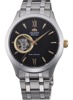 أورينت Men's Golden Eye II Automatic Men's Watch FAG03002B0 – Black Open Heart Dial, Stainless Steel Bracelet, Exhibition Caseback  - Image 1