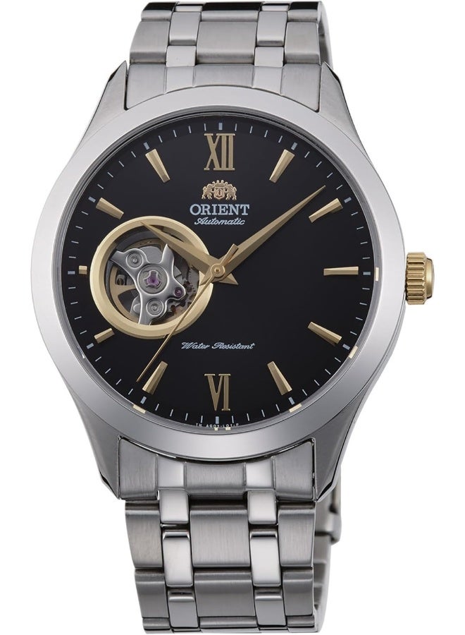 ORIENT Men's Golden Eye II Automatic Men's Watch FAG03002B0 – Black Open Heart Dial, Stainless Steel Bracelet, Exhibition Caseback  - Image 1