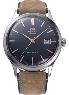 أورينت Men's Bambino Version 4 Automatic Men's Watch RA-AC0P02L10B – Navy Blue Dial, Leather Strap, Domed Crystal, 42mm Case  - Image 1