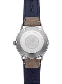 أورينت Men's Bambino Version 4 Automatic Men's Watch RA-AC0P02L10B – Navy Blue Dial, Leather Strap, Domed Crystal, 42mm Case  - Image 4