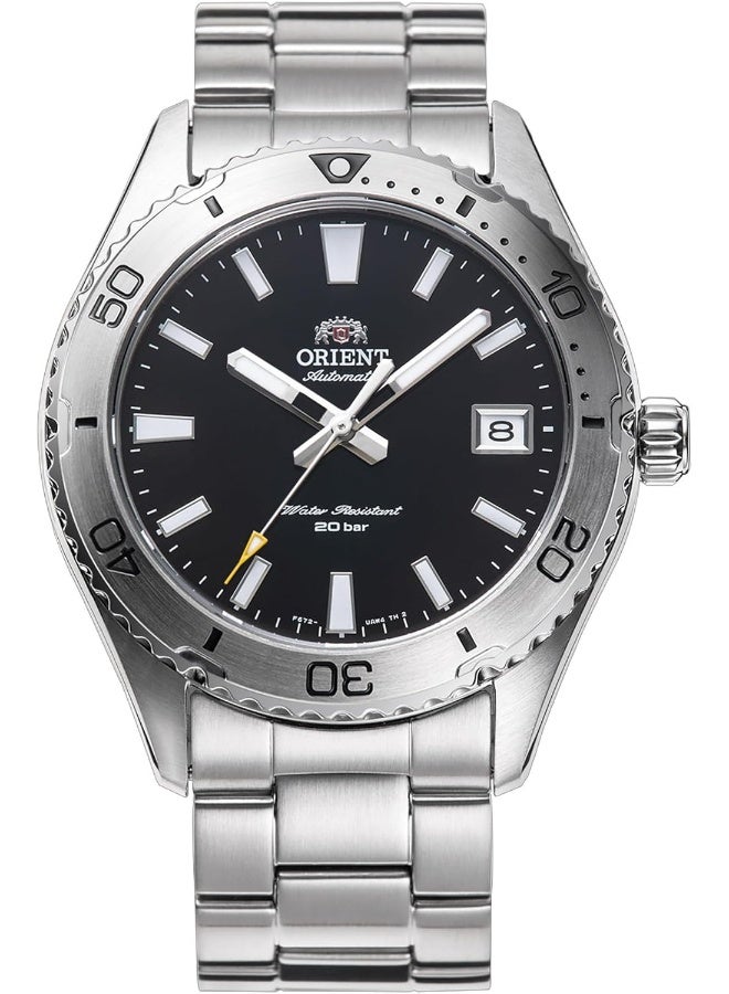 أورينت ساعة ماكو 40 أوتوماتيكية للرجال RA-AC0Q01B10B – قرص أسود، سوار من الفولاذ المقاوم للصدأ، مقاومة للماء حتى 200م، كريستال ياقوتي - Image 1