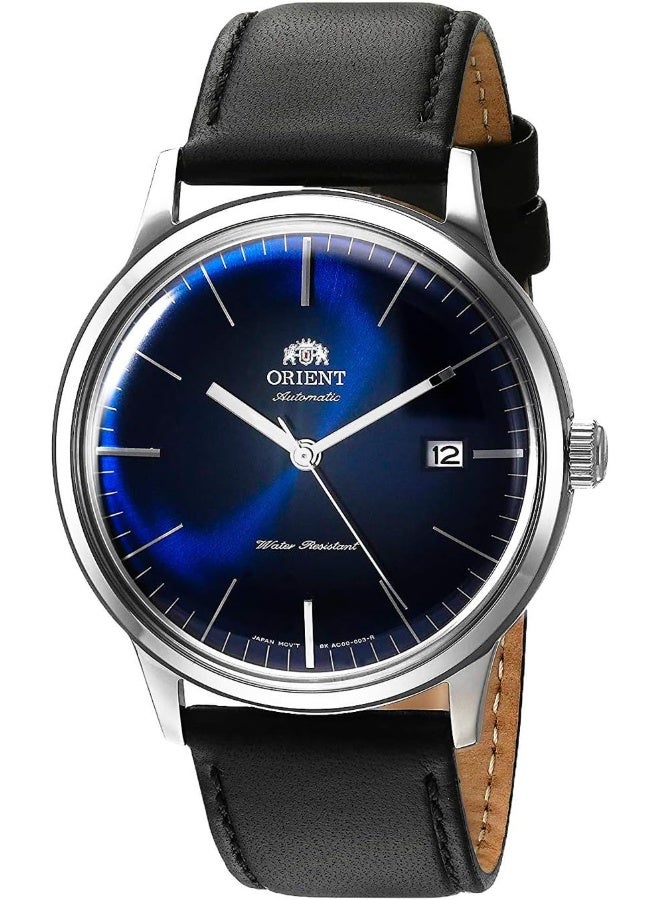 ORIENT Men's Bambino Version 3 Automatic Men's Watch TAC0000DD0 – Blue Dial, Leather Strap, Domed Crystal, 41mm Case - Image 1