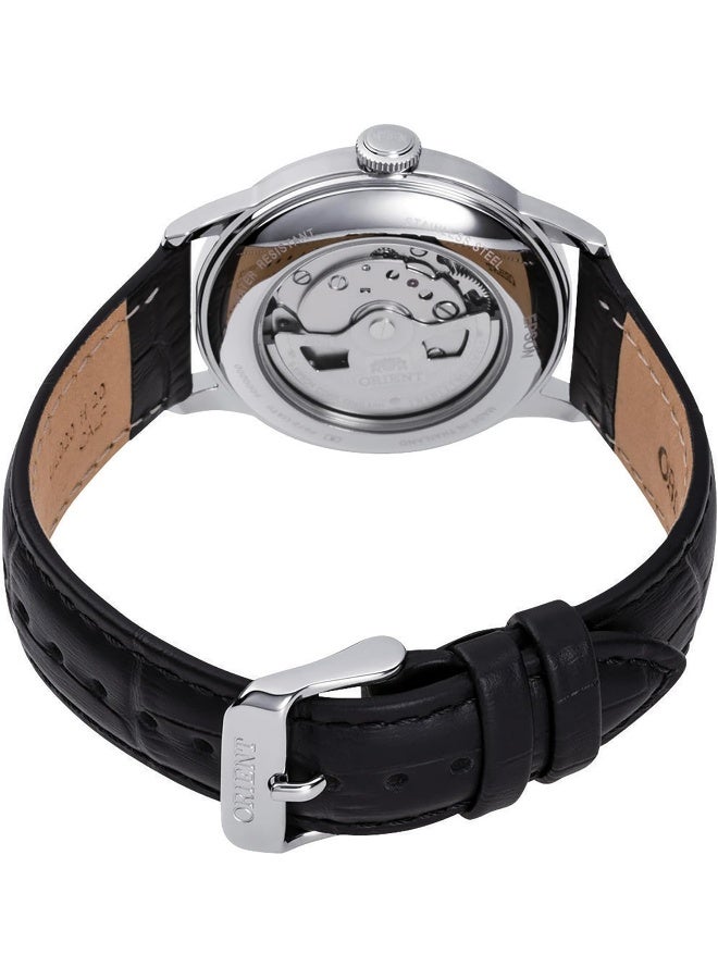 ORIENT Men's Bambino Version 7 Automatic Men's Watch RA-AC0M03S30B – White Dial, Leather Strap, Domed Crystal, 38mm Case - Image 2