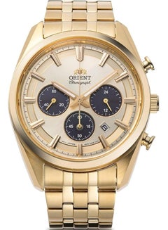 أورينت Men's Contemporary Solar Chronograph Men's Watch RA-TX0301G10B – Green Dial, Leather Strap, Solar-Powered, Chronograph Function  - Image 1