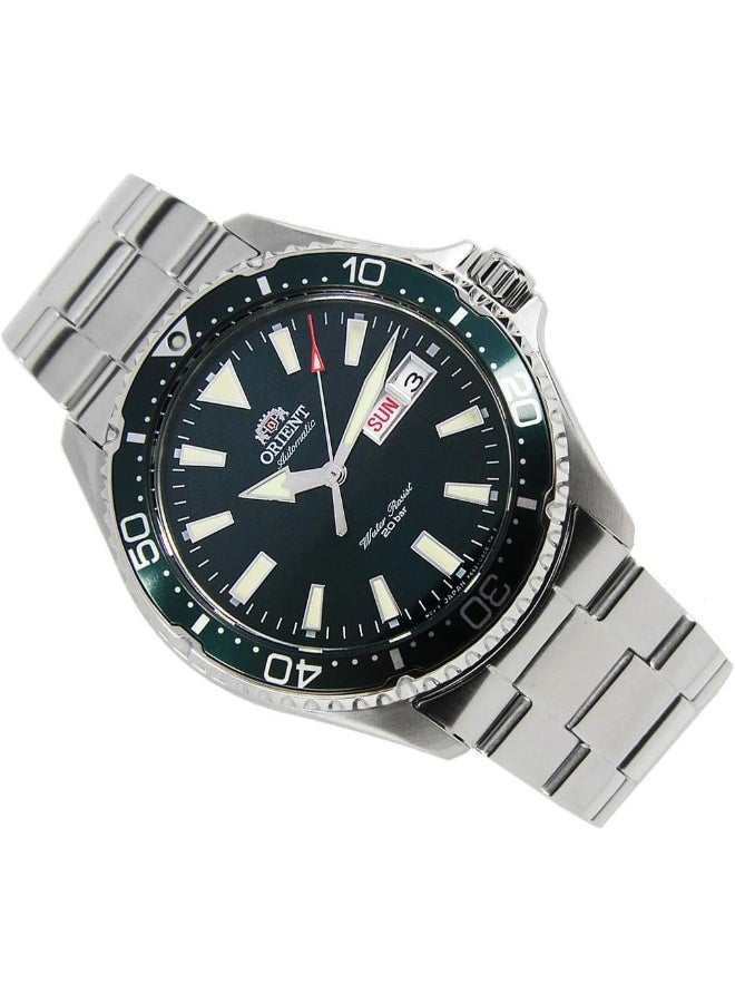 أورينت ساعة كاما سو الأوتوماتيكية للرجال RA-AA0004E19B – قرص أخضر، سوار من الفولاذ المقاوم للصدأ، مقاومة للماء حتى 200م، كريستال ياقوتي - Image 4