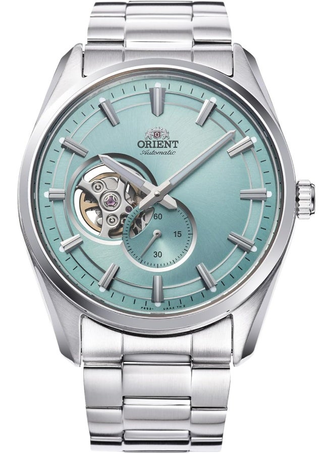 أورينت ساعة يد أوتوماتيكية للرجال بتصميم قلب مفتوح معاصر RA-AR0009L10B – قرص أزرق، حزام جلد، ظهر علبة عرض، علبة بقطر 40.8 مم - Image 1