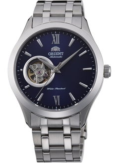 أورينت Men's Golden Eye II Automatic Men's Watch FAG03001D0 – Blue Open Heart Dial, Stainless Steel Bracelet, Exhibition Caseback  - Image 1