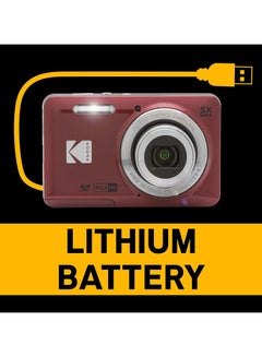 Kodak PIXPRO FZ55-RD 16MP Digital Camera, 5x Optical Zoom, Wide Angle Lens, 2.7-inch LCD Screen Red  - Image 5