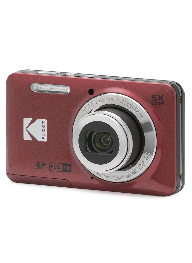 Kodak PIXPRO FZ55-RD 16MP CMOS Sensor Digital Camera 5X Optical Zoom 28mm Wide Angle 1080P Full HD Video 2.7" LCD Vlogging Camera  - Image 1