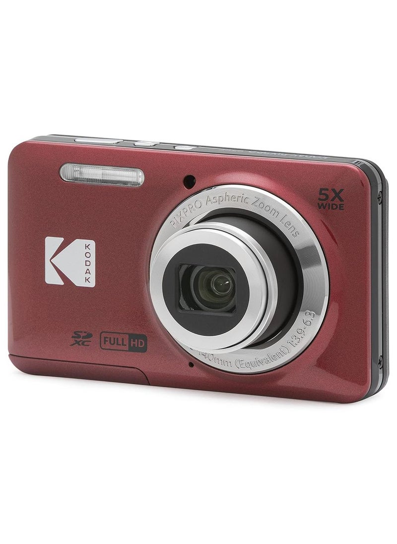 Kodak PIXPRO FZ55-RD 16MP CMOS Sensor Digital Camera 5X Optical Zoom 28mm Wide Angle 1080P Full HD Video 2.7" LCD Vlogging Camera - Image 1