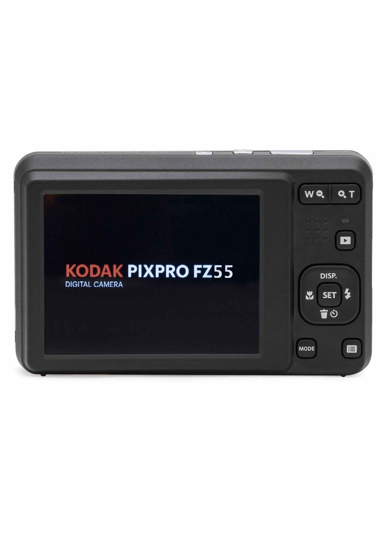 Kodak - PIXPRO FZ55-BL 16MP CMOS Sensor Digital Camera 5X Optical Zoom 28mm Wide Angle 1080P Full HD Video 2.7" LCD Vlogging Camera - Image 1