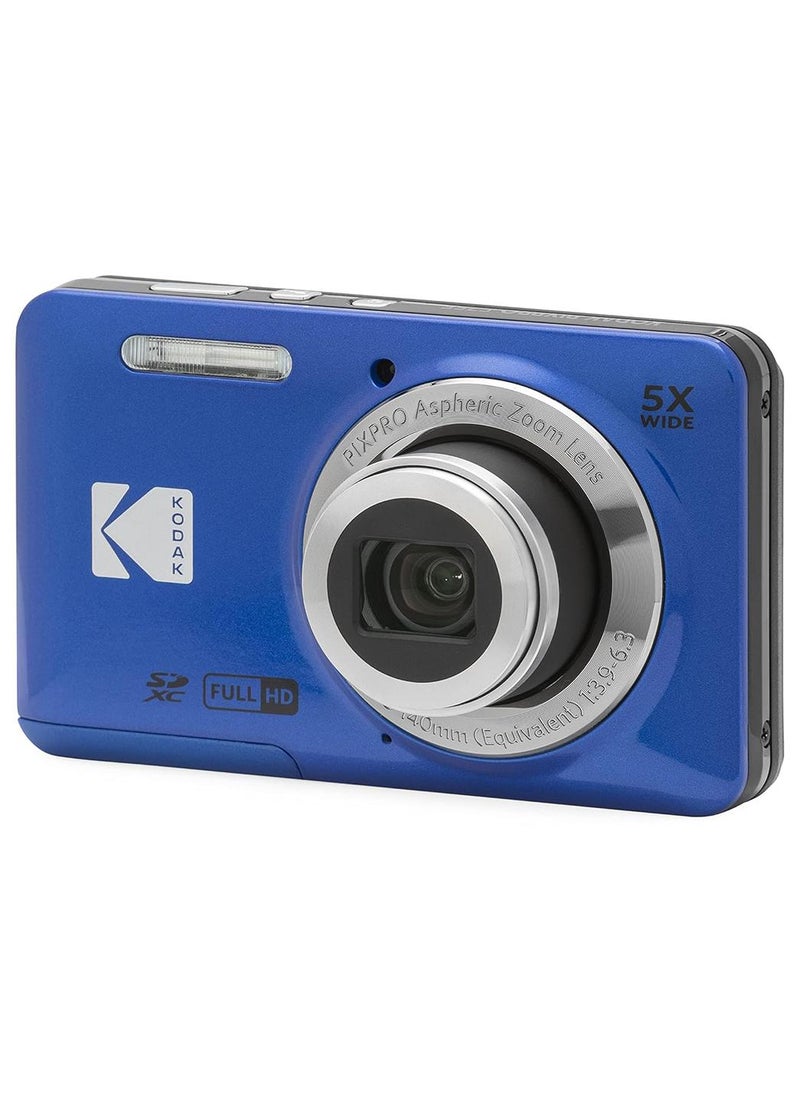 كوداك PIXPRO FZ55-BL 16MP CMOS Sensor Digital Camera 5X Optical Zoom 28mm Wide Angle 1080P Full HD Video 2.7" LCD Vlogging Camera - Image 1