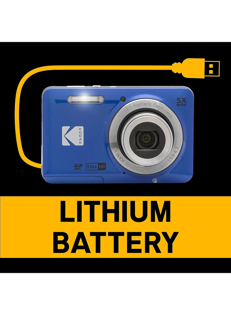 Kodak PIXPRO FZ55-BL 16MP CMOS Sensor Digital Camera 5X Optical Zoom 28mm Wide Angle 1080P Full HD Video 2.7" LCD Vlogging Camera - Image 5
