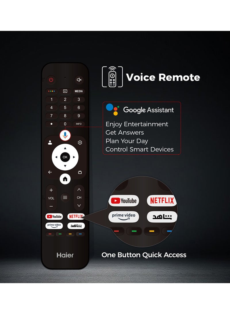 Haier - 50 Inch 4K UHD Smart Google TV | Dolby Audio | HDR 10 | Gaming MEMC Processor | 2+32GB RAM/ROM | Variable Refresh Rate | Auto Low Latency Mode | Premium Bezel-less Design - 50H5F Black H5F black - Image 1