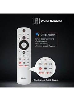 هاير 55 Inch 4K QLED Smart Google TV | Gaming@120 Hz | Dolby Vision & Atmos | MEMC/VRR/ALLM | 2+32GB RAM/ROM | Voice Control | HDR10 | Chromecast | HDMI 2.1 | Premium Bezel-Less Design - H55S80FUX Black S80FUX black  - Image 2