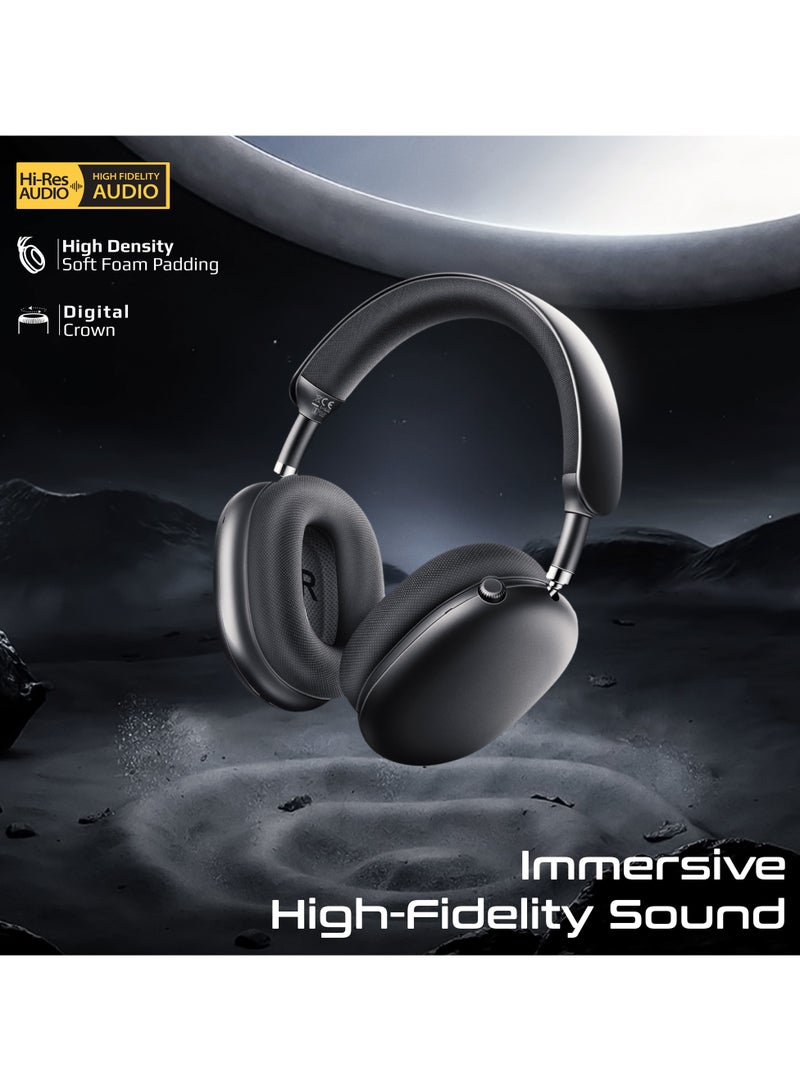 High-Fidelity Over-Ear Wireless Headphones  with Dynamic Head Tracking, Advanced Hybrid Active Noise Cancellation, Immersive 360° Spatial Audio, Crystal-Clear Calls, 40-Hour Battery Life, Serene - Black
