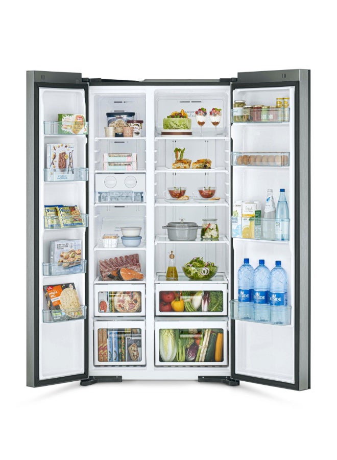 HITACHI Refrigerator Side by Side 13 Cuft Freezer 8 Cuft R-S800PS0 GS Silver - Image 5
