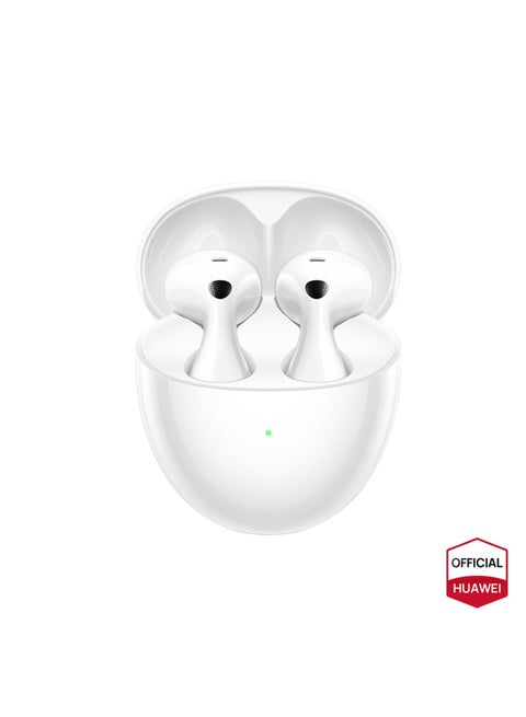 FreeBuds 6 Wireless Bluetooth Earbuds, Dual-driver True Sound, Stable & Clear Calls, Comfortablt Ear-fitting Wearing, Open-fit ANC, iOS and Android White