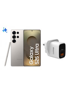 Galaxy S25 Ultra AI Dual SIM Titanium Grey 12GB RAM 256GB 5G - Middle East Version  With QC Home Charger