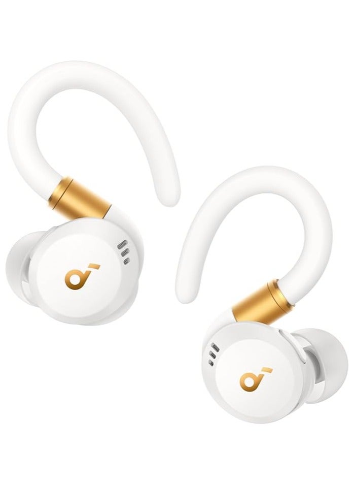 Soundcore Sport X20 by Anker, True-Wireless Workout Earbuds, Rotatable and Extendable Ear Hooks, Noise Cancelling, Deep Bass, IP68 Waterproof, Sweatproof, Dustproof, 48H Play, Sport Earbuds White  - Image 1